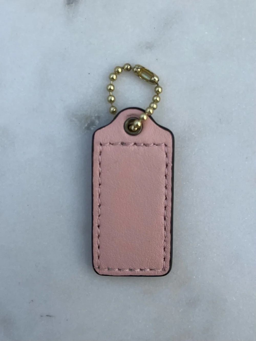 COACH Vintage Leather Hang Tag, Light Baby Pink
